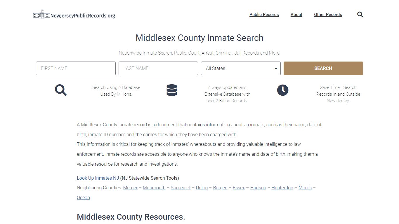 Middlesex County Inmate Search - MCSO Current & Past Jail Records